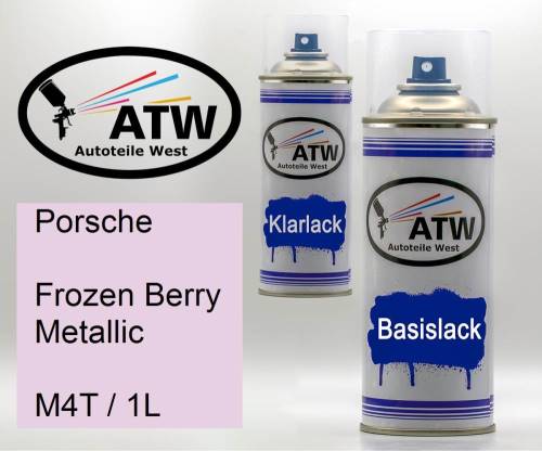 Porsche, Frozen Berry Metallic, M4T / 1L: 400ml Sprühdose + 400ml Klarlack - Set, von ATW Autoteile West.